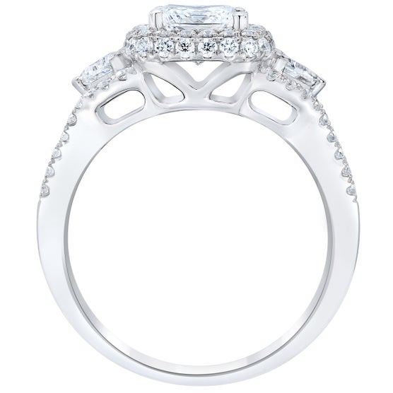 Princess Cut & Round Brilliant 1.85 ctw VS2 Clarity, I Color Diamond ...