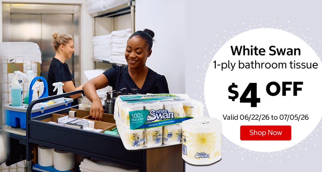 White Swan 1-ply bathroom tissue $4 OFF Valid 06/22/26 to 07/05/26 Shop Now 