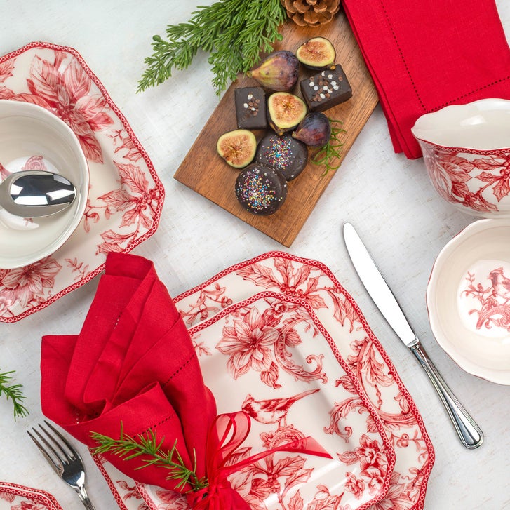 222 Fifth Christmas Lane 12 Piece Dinnerware Set | Costco