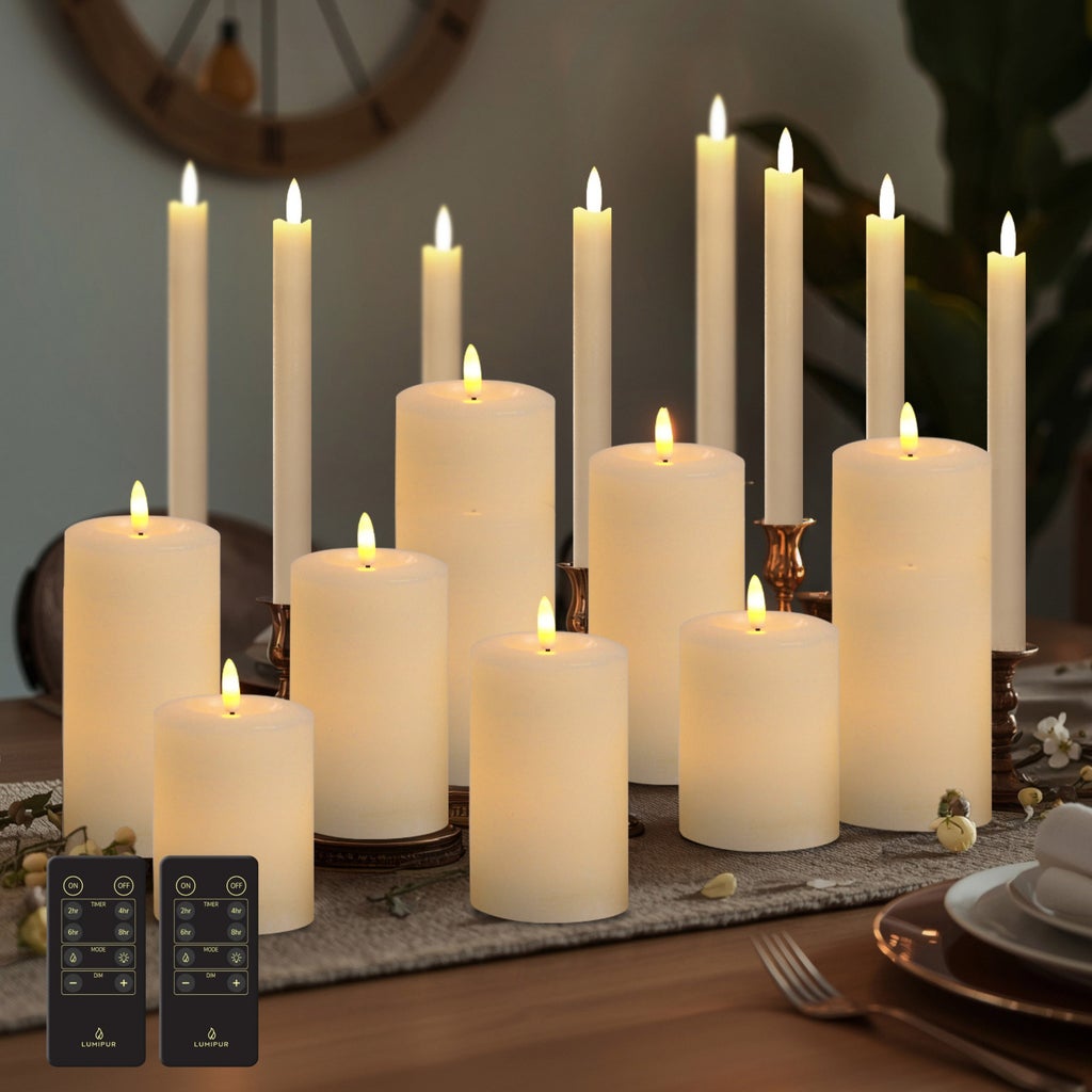 LumiPur 18‑piece Essentials Flameless LED Candle Centerpiece