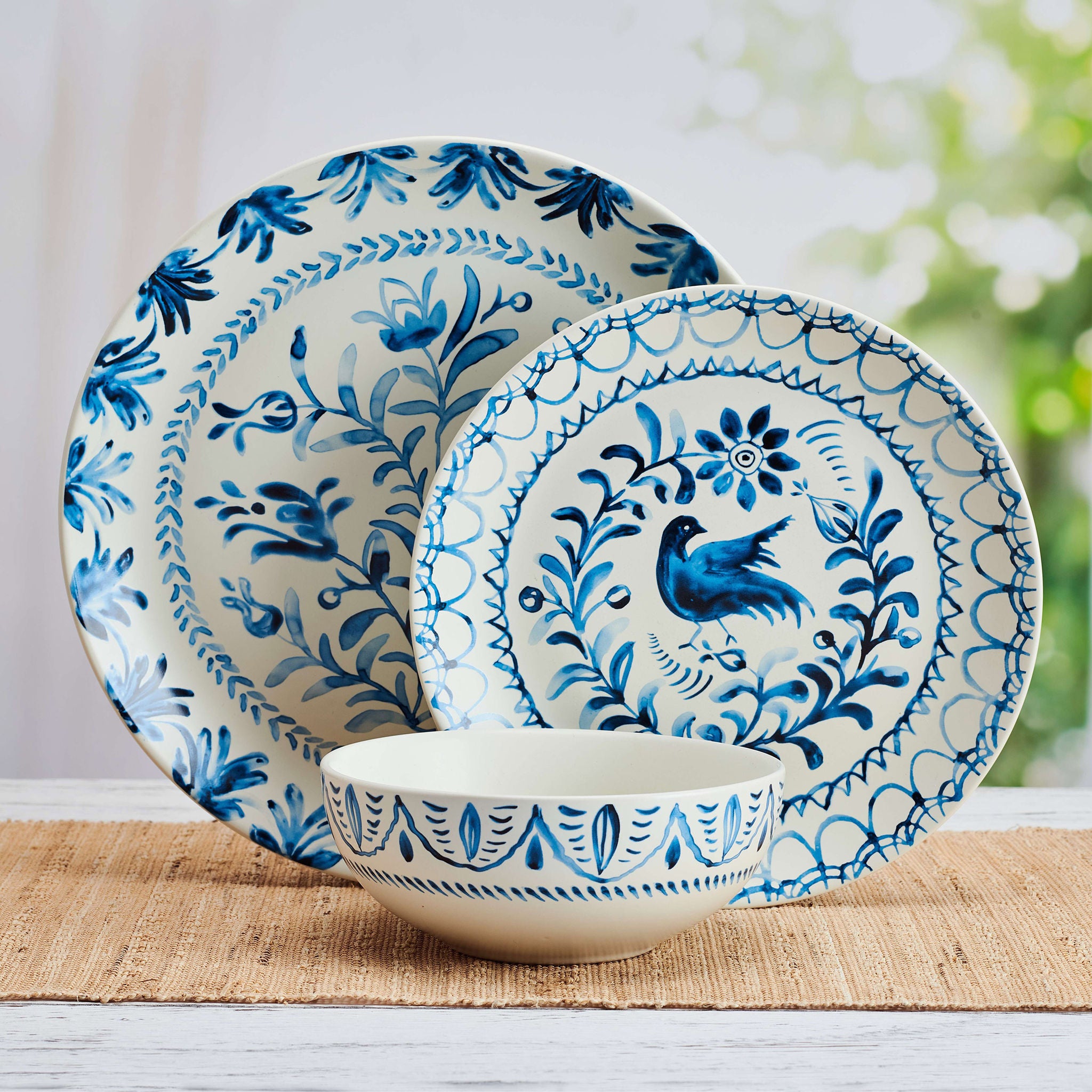 Fitz and Floyd Sicily Blue 12-piece Dinnerware Set