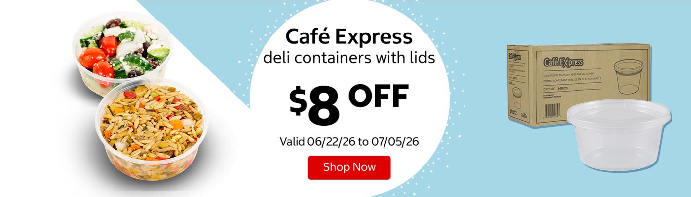 Café Express deli containers with lids $8 OFF Valid 06/22/26 to 07/05/26 Shop Now 