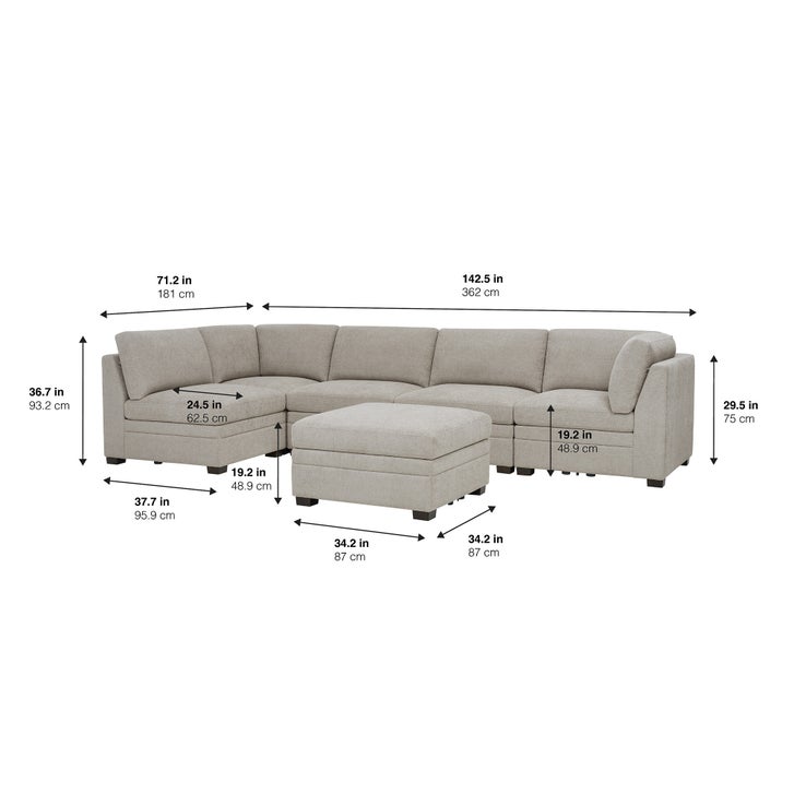Costco Thomasville Tisdaleモジュラーソファ 6ピース Thomasville Tisdale Modular Sectional 6-piece Taupe with Storage