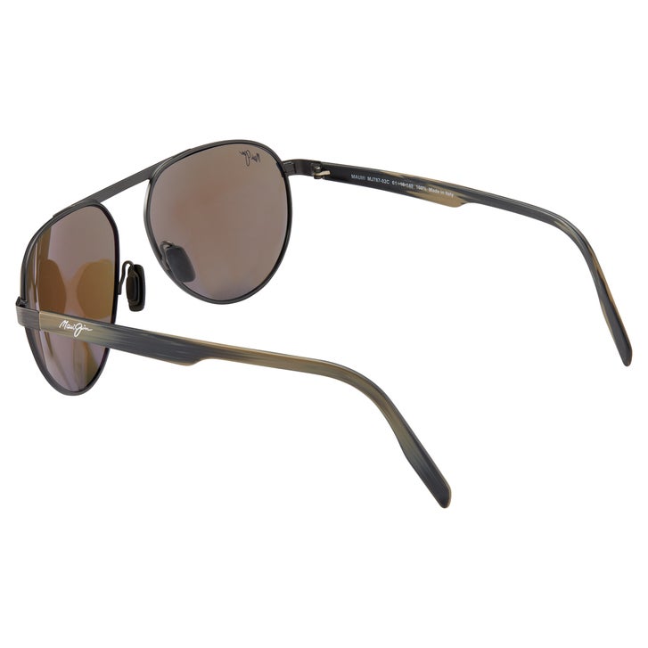 こがね Maui Jim Swinging Bridges B787-02C Brushed Dark Gunmetal Polarized
