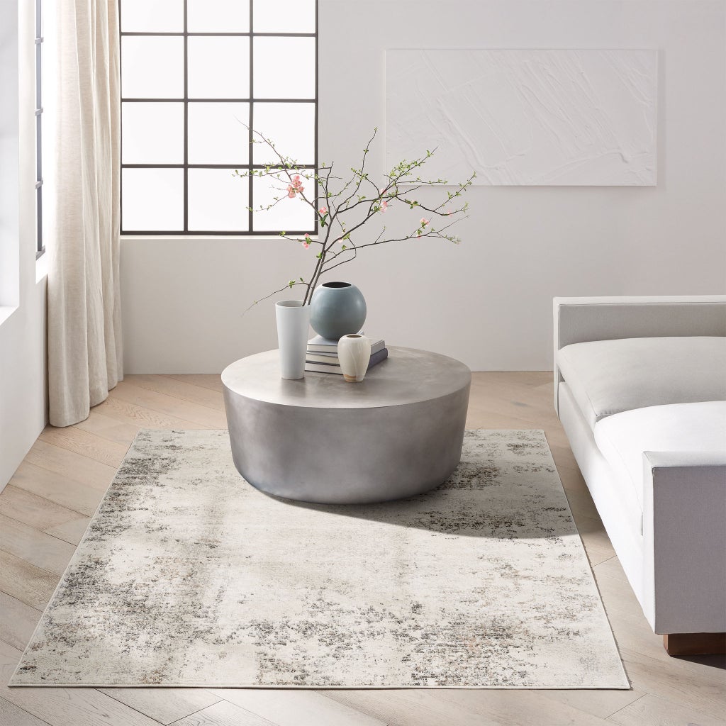Calvin Klein Luminosity Ivory Gray Area Rug, 6' 6