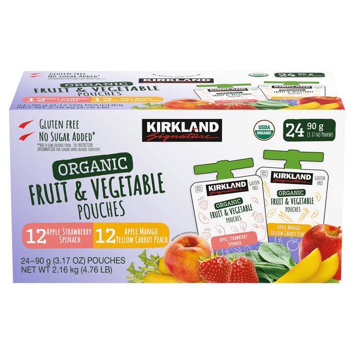 KIRKLAND(カークランド) フルーツ&ベジタブル 24p×2箱(48p) Kirkland Signature Organic Fruit & Vegetable Pouches, Variety Pack