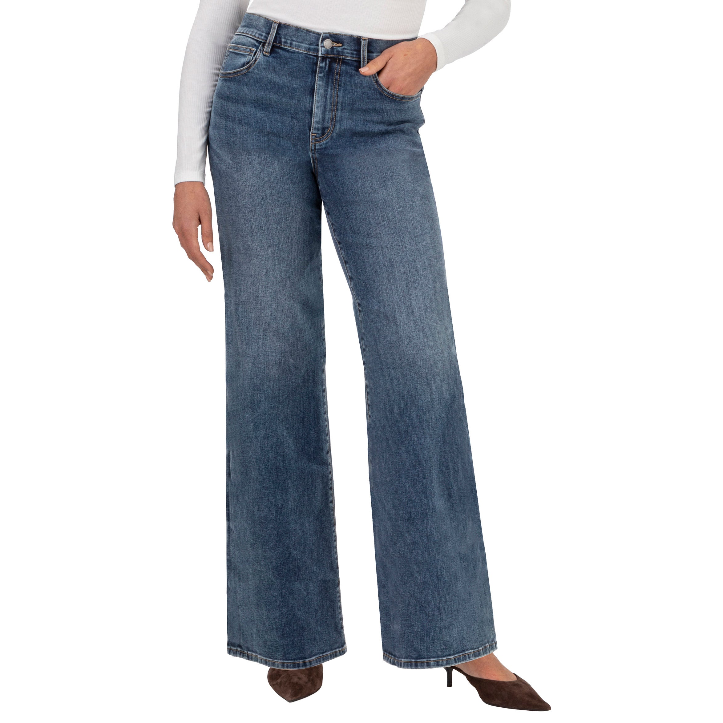 Well Worn Women's Tapered Wide Leg Jean
