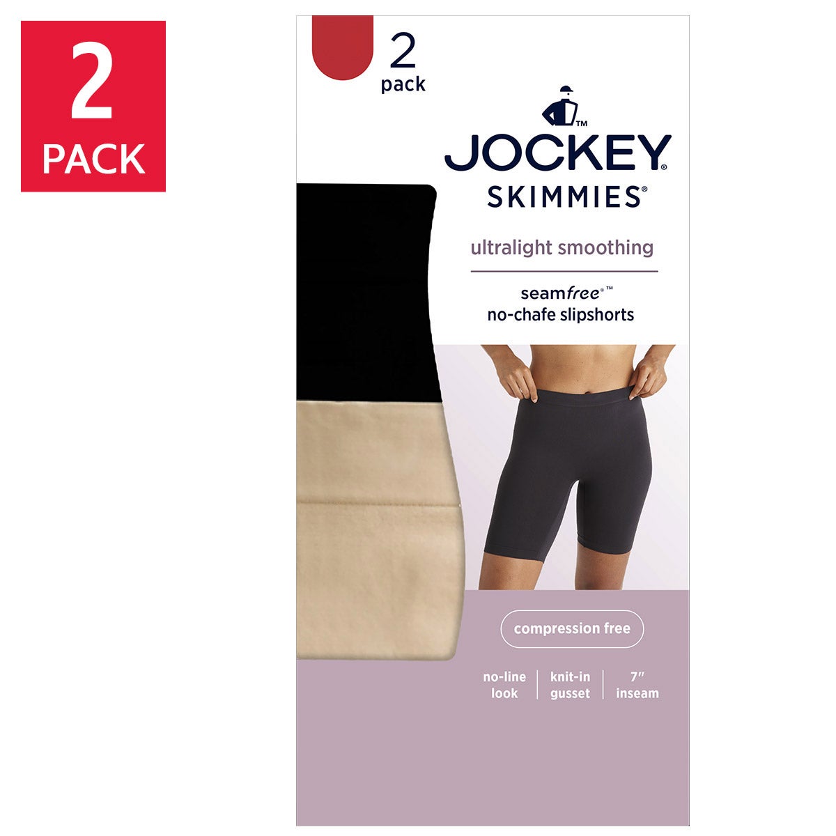 JOCKEY WOMEN'S SKIMMIES SLIP 2PK
