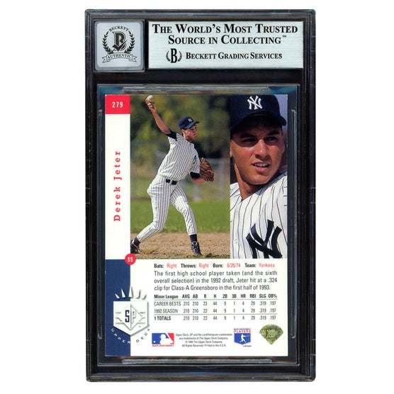 derek jeter graded rookie card  1993 Topps #98 PSA 9 (Cert #41538850), Authenticated Collector Trading Card : Collectibles & Fine Art Derek Jeter Autographed 1993 Upper