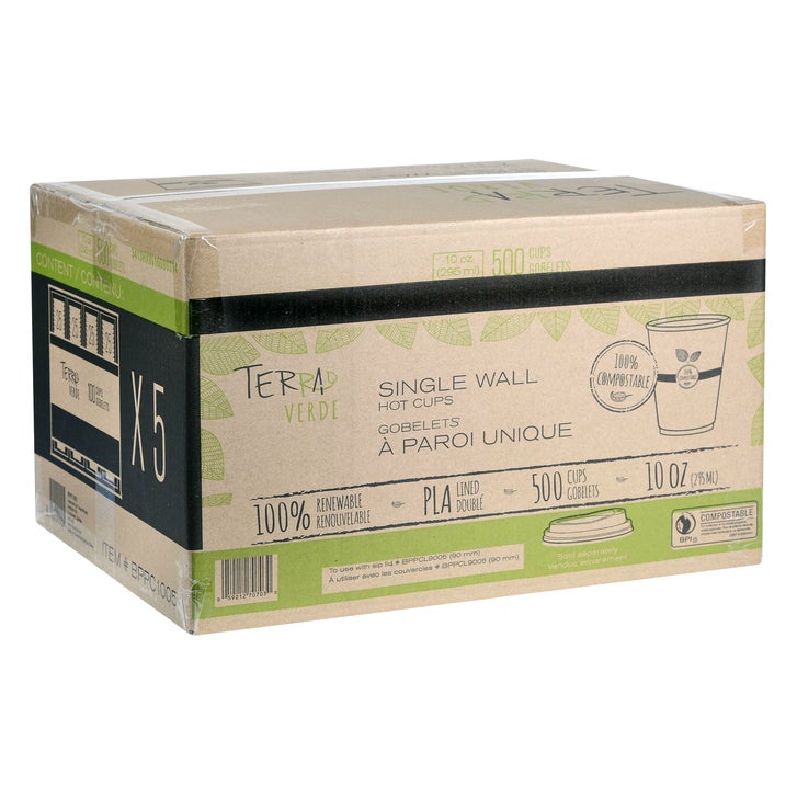 iECO Compost Single Wall Cup 10oz, 5 Packs of 100 | Costco