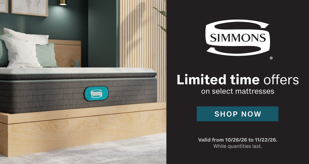SIMMONS  Save up to $400 on select mattresses  Valid from 10/26/26 to 11/22/26.  Shop Now While quantities last