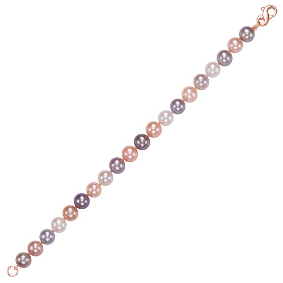 Freshwater Cultured 8-8.5mm Multi-pink Pearl Bracelet With 14kt