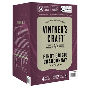 Vintner's Craft Pinot Grigio Chardonnay Style Craft Winemaking Kit, 2 × 6 L