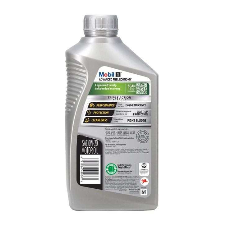 Mobil 1 Advanced Fuel Economy Full Synthetic Motor Oil 0W-20, 1