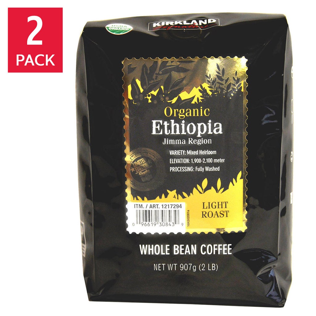 Kirkland Signature Organic Ethiopia Whole Bean Coffee, 2 lbs | Costco