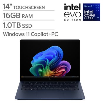 HP OmniBook X 14" Touchscreen Laptop - Intel Core Ultra 7 355 - Copilot+ PC - 3K (2880 x 1800) OLED - 16GB RAM - 1TB SSD - Windows 11 Home.