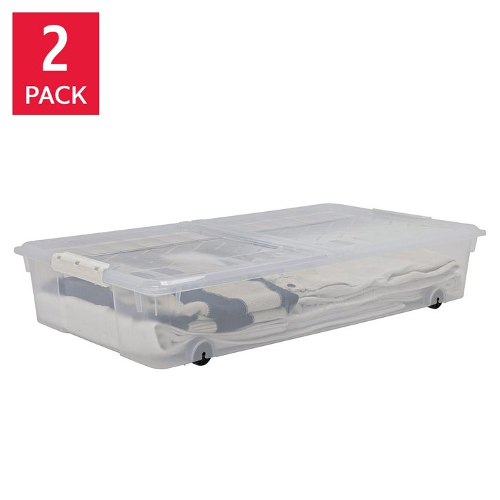 Greenmade InstaView 57 Quart Underbed Storage Bin with Wheels, 2