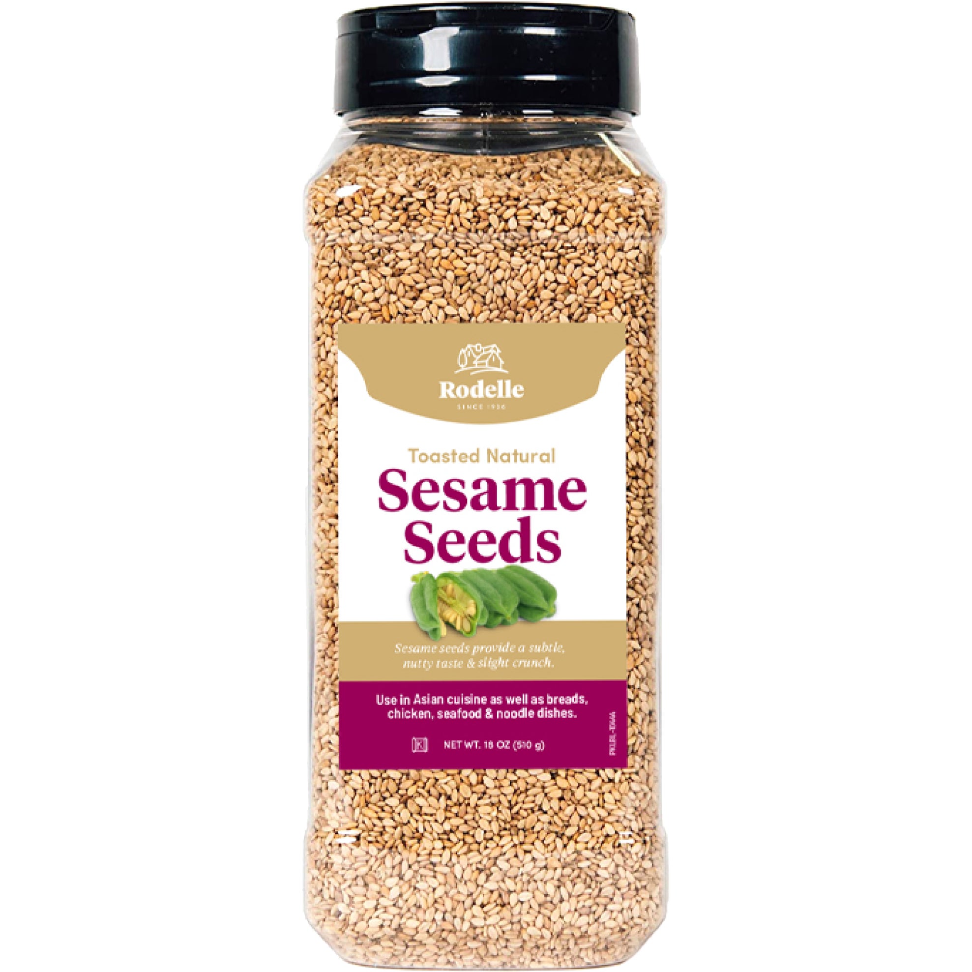 RODELLE TOASTED NATURAL SEASAME SEEDS 18 OZ