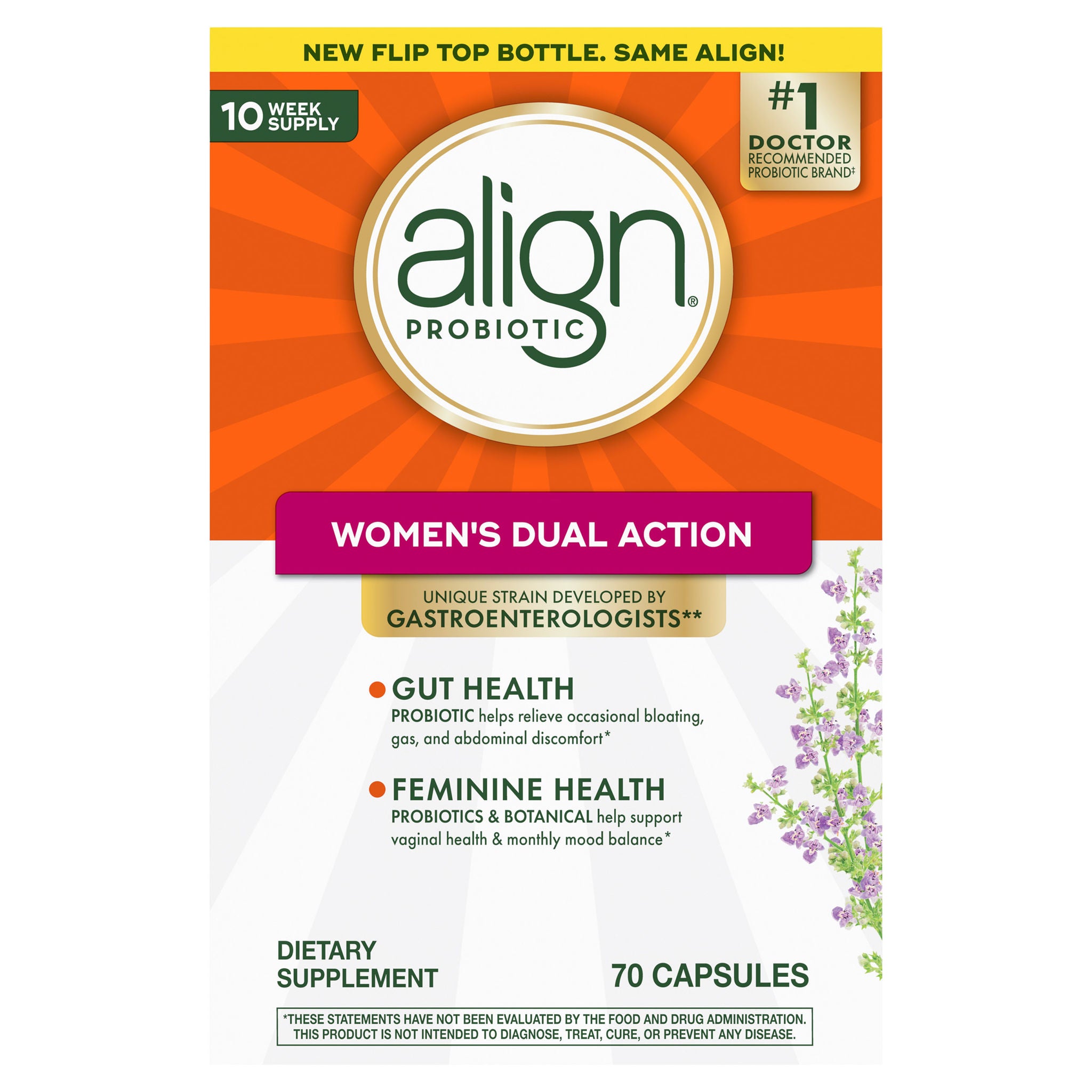 align Women's Dual Action Probiotic Supplement, 70 Capsules | Costco