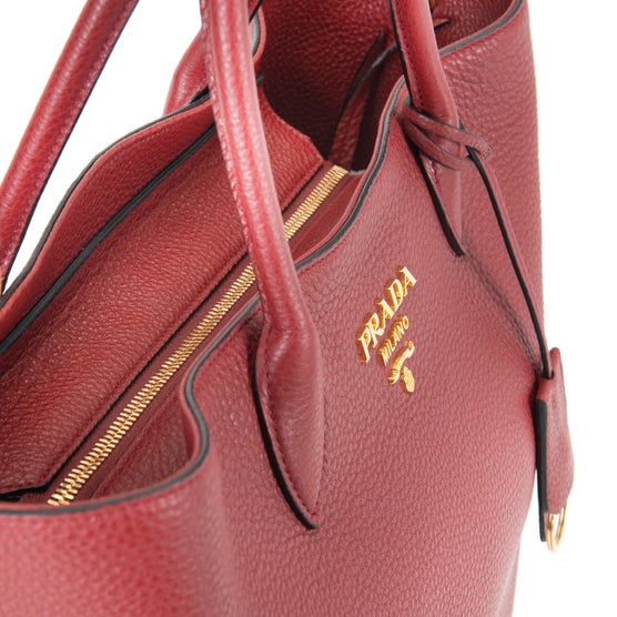 PRADA MILANO ボストンバッグ レッド レザー Prada Leather Tote, Ruby Red | Costco