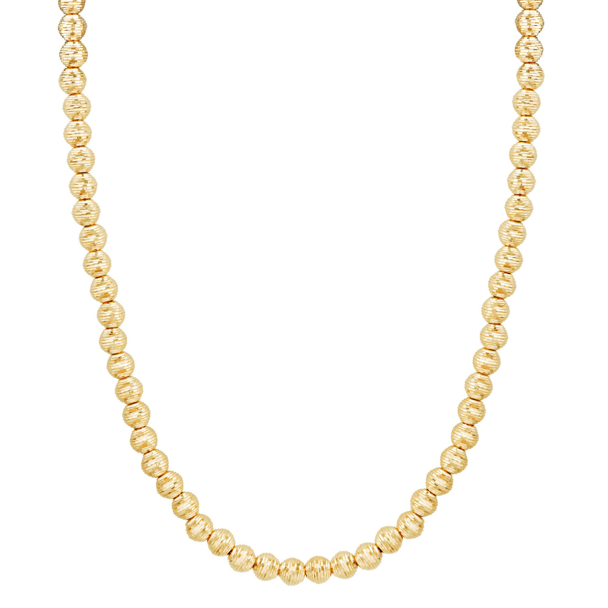14KT YELLOW GOLD BEAD NECKLACE 18" MADE IN ITALY