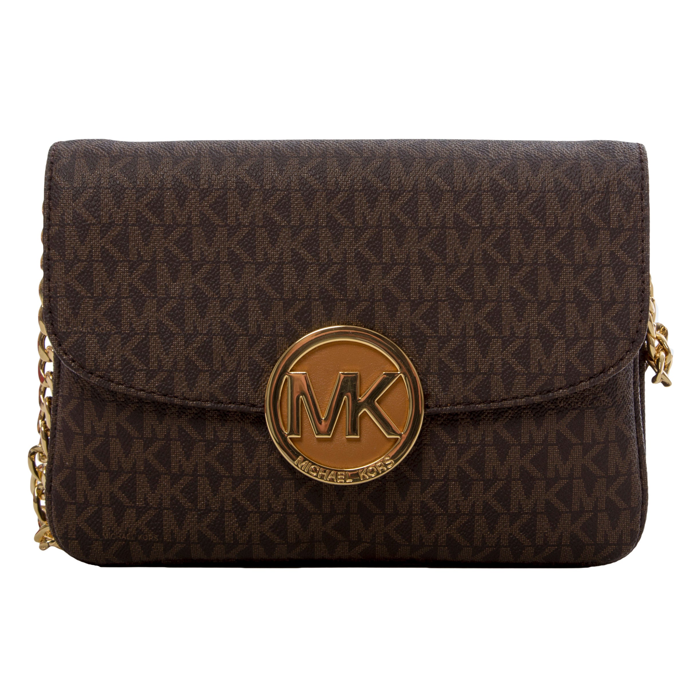 定価¥40700 新品未使用 アメリカ製 EUROASIA 最高級 コグ 袋付き Michael Kors Fulton Flap Crossbody, Brown | Costco