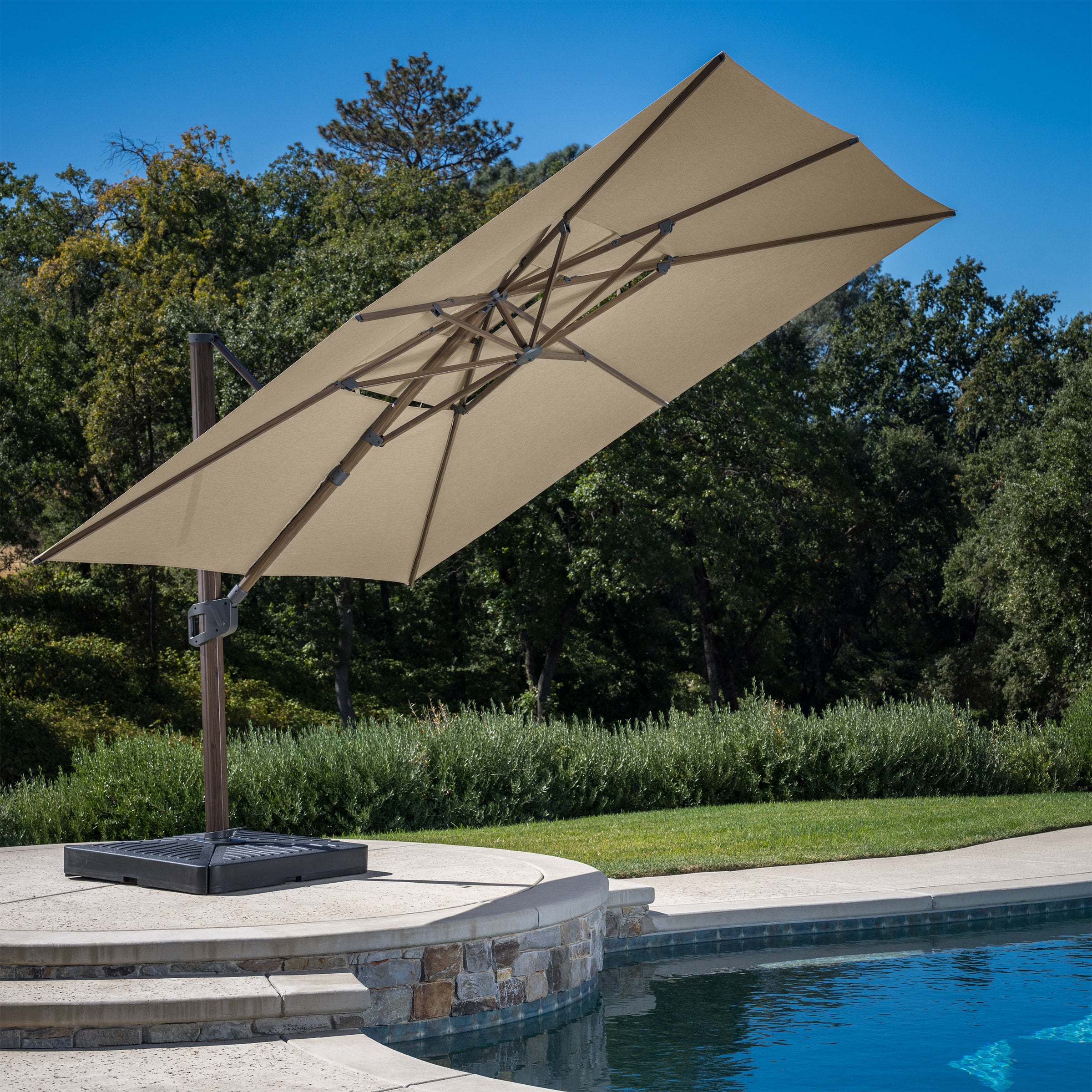 11 ft cantilever patio umbrella with base costco Square Replacement Canopy 463095 As a high Spotted this huge 11.4 ft
