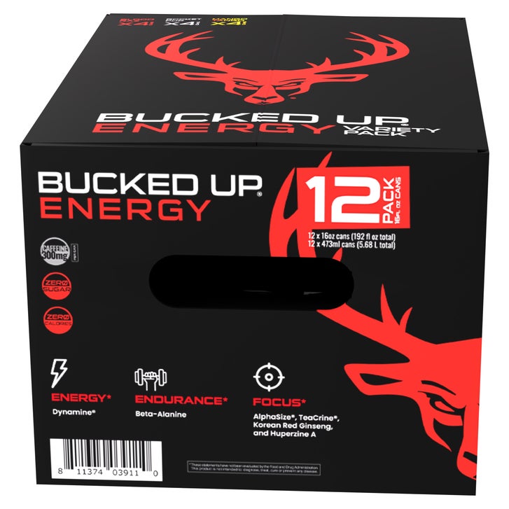 Bucked Up Energy Drink, Variety Pack, 16 fl oz, 12-count | Costco