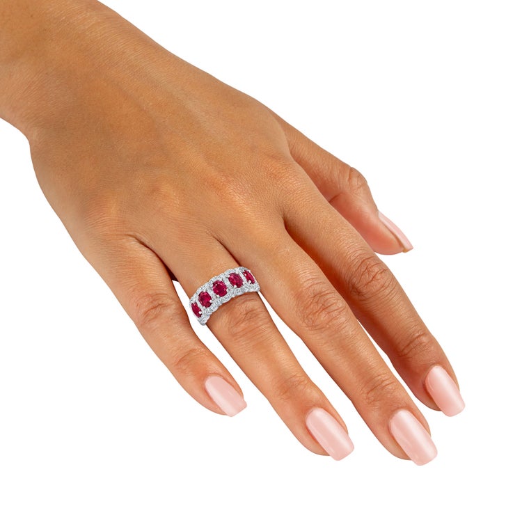 Ruby and Diamond 14kt White Gold Ring | Costco