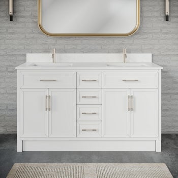 Studio Bathe Brooklyn II Vanity in White Finish with Engineered Stone Countertop