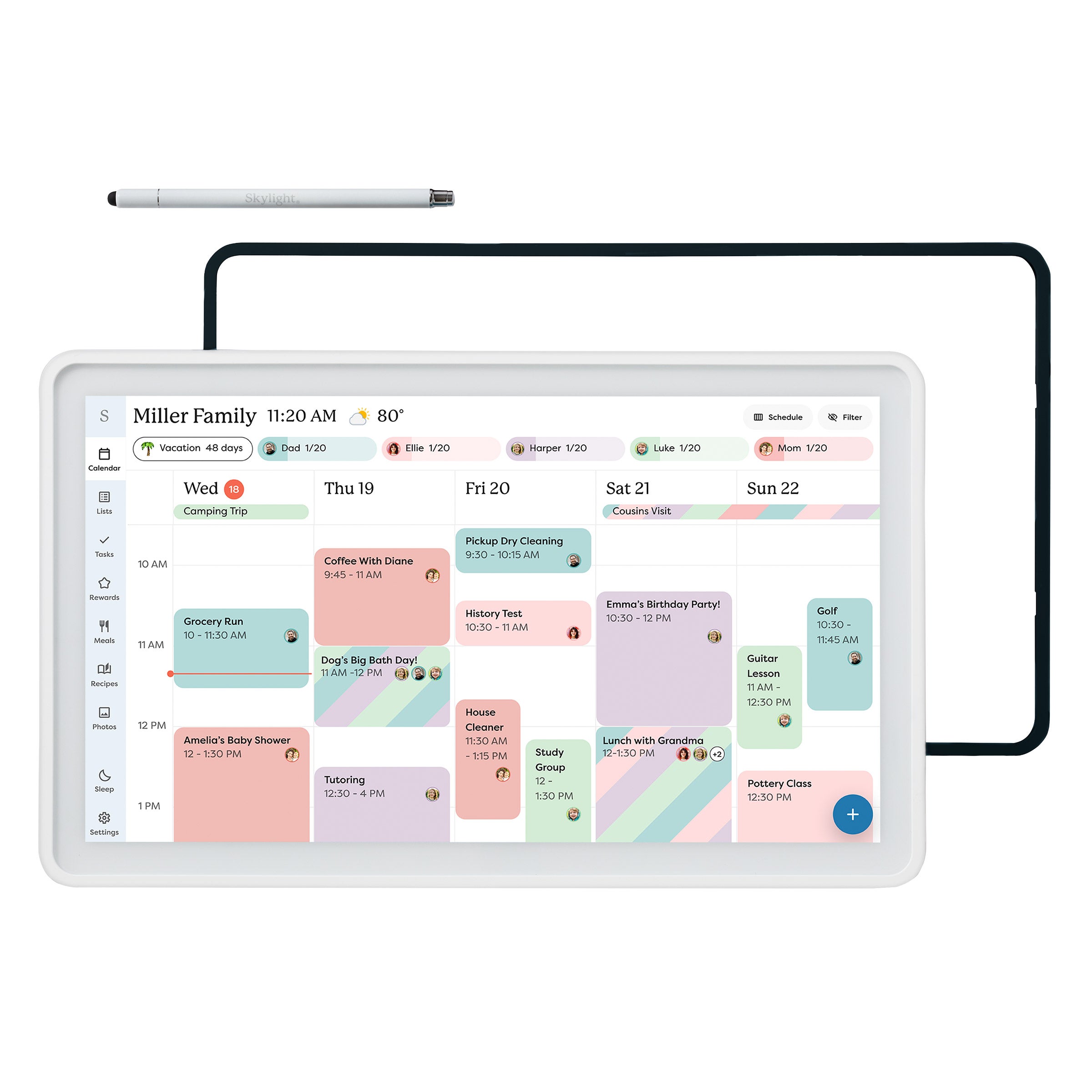 15" Skylight Calendar 2 Touchscreen Display and Organizer Classic Bundle