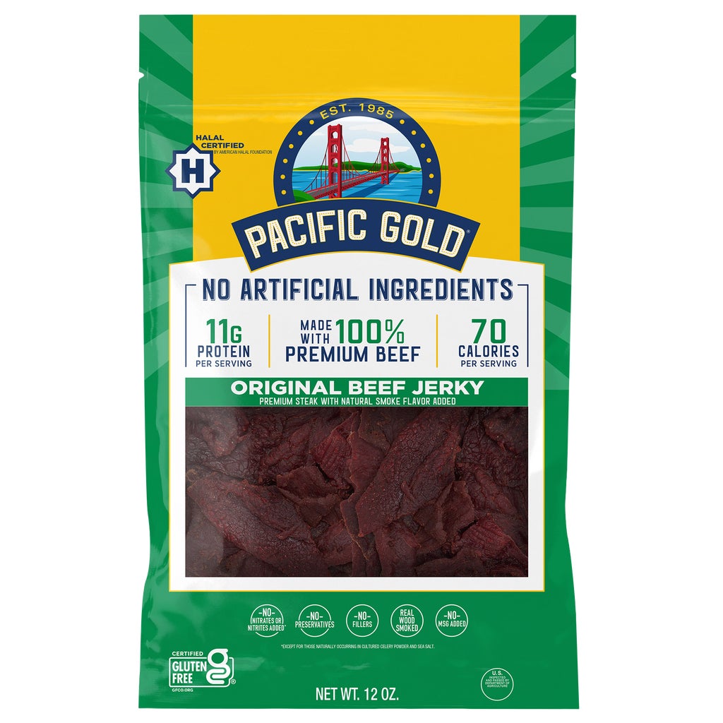 Pacific Gold Halal Beef Jerky, Original, 12 oz