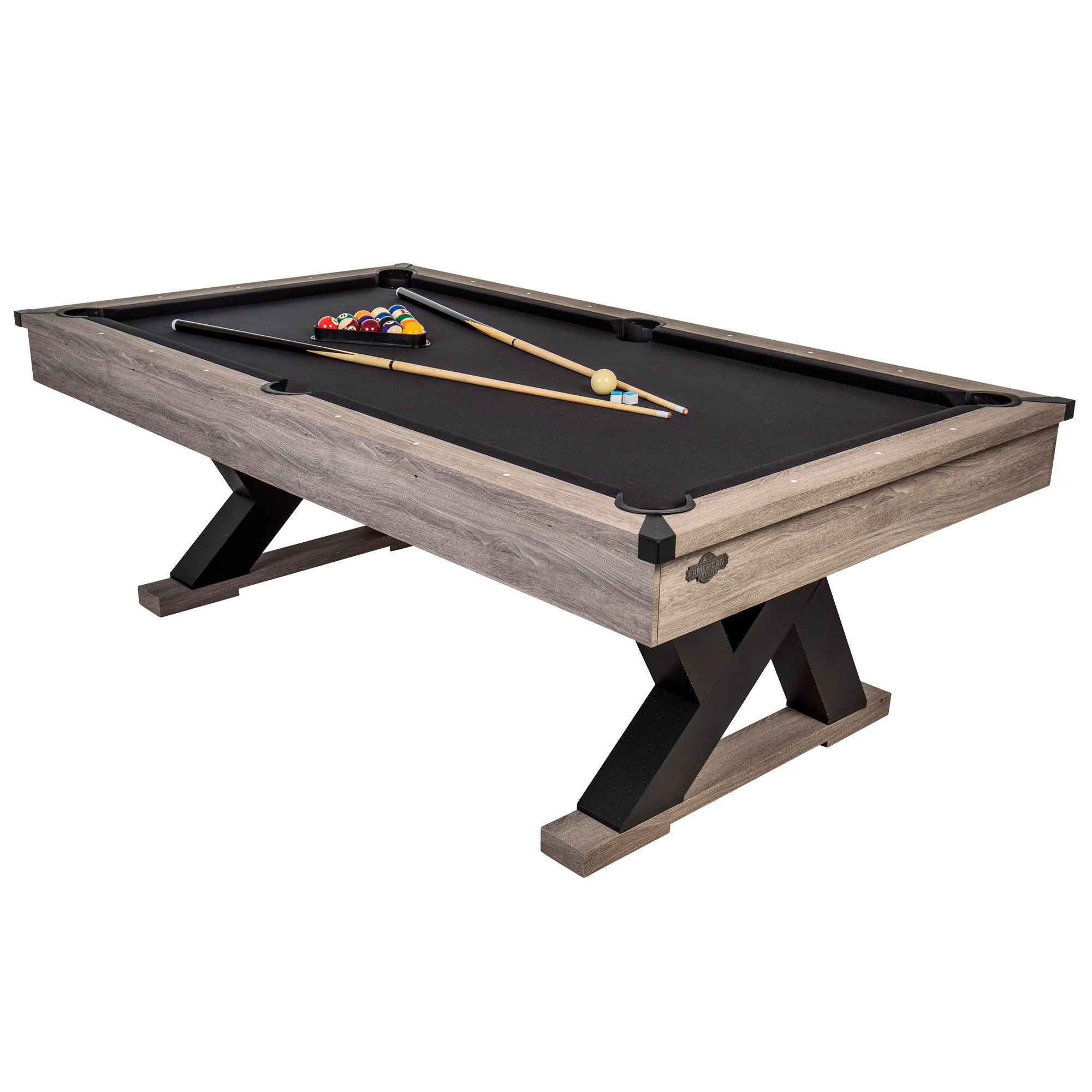 American Legend 90 in. Kirkwood Pool Rustic Finish Modern Billiard