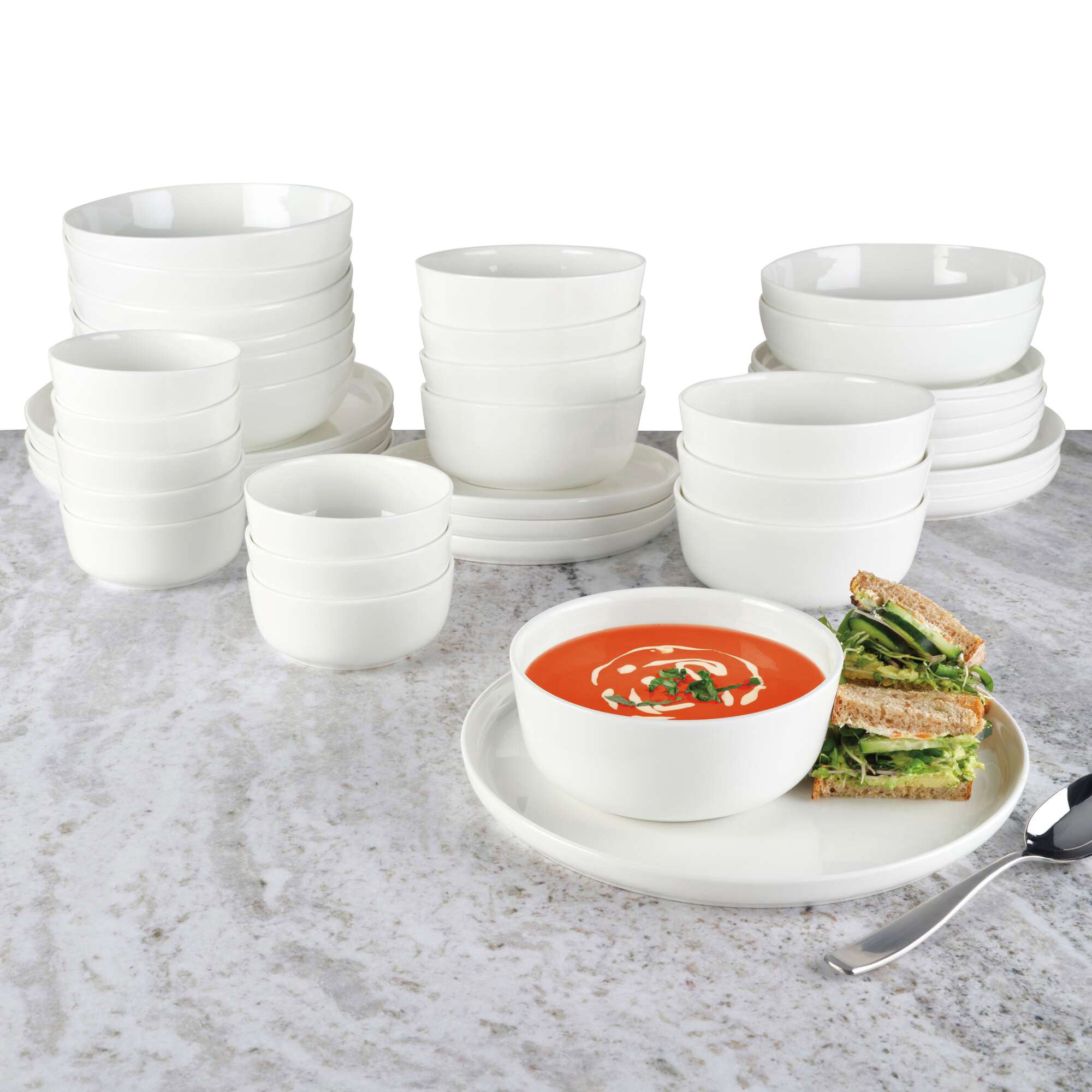 MIKASA BONE CHINA 40PC DINNERWARE SET SAMANTHA / HUNTINGTON