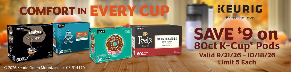 SAVE $9 on Keurig K-Cup Pods, 80 ct