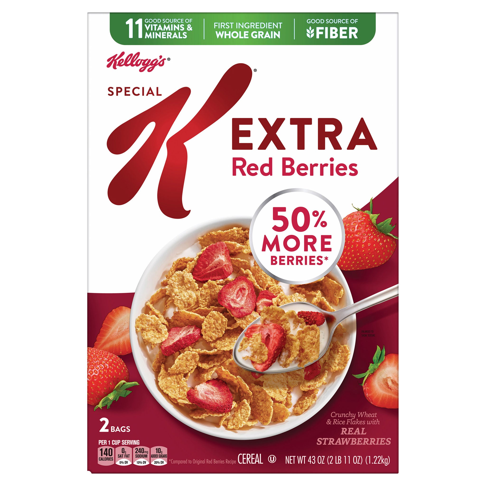 SALE11:59まで在庫ラスト‼️ミネラルKS ベリーレアマスク30g 4個 Kellogg's Special K Extra Red Berries, 21.5 oz bag, 2 ct | Costco