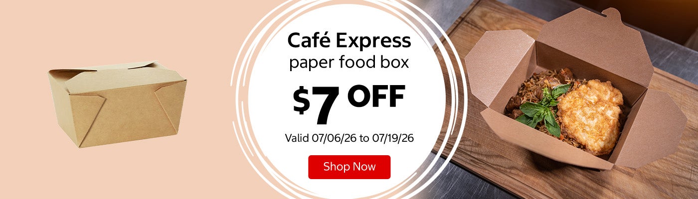 Café Express kraft paper food box $7 OFF Valid 07/06/26 to 07/19/26 Shop Now 