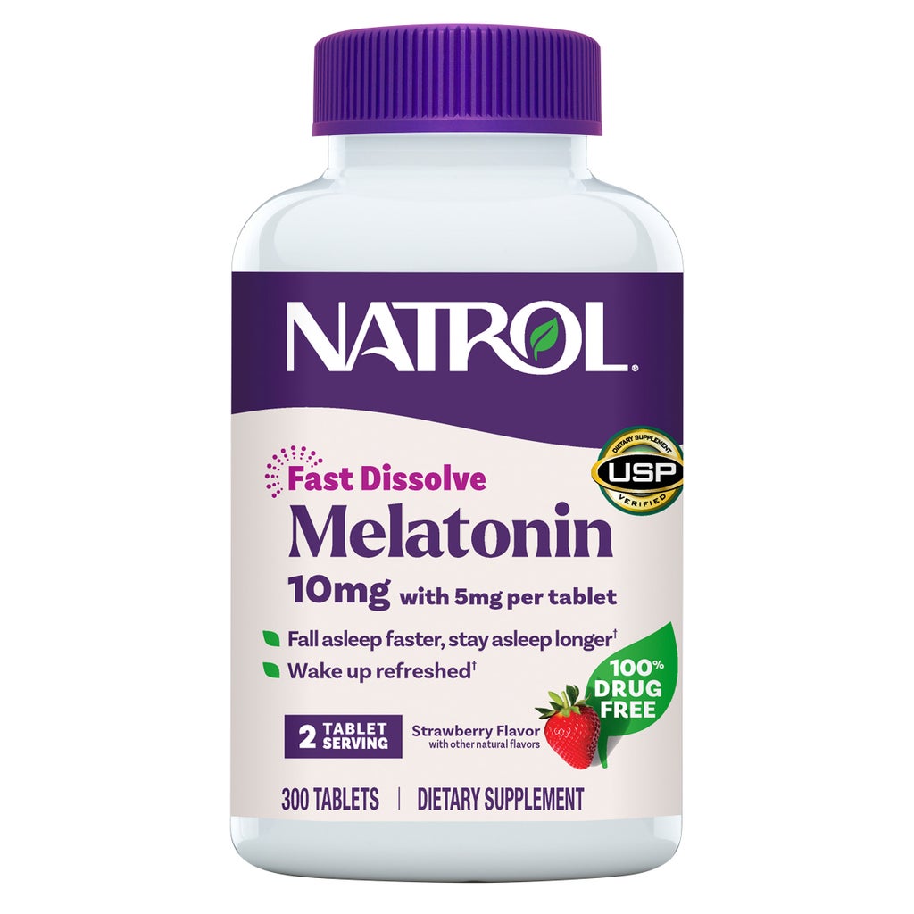 Natrol Fast Dissolve Melatonin 10mg, 300 Strawberry Flavor Tablets | Costco
