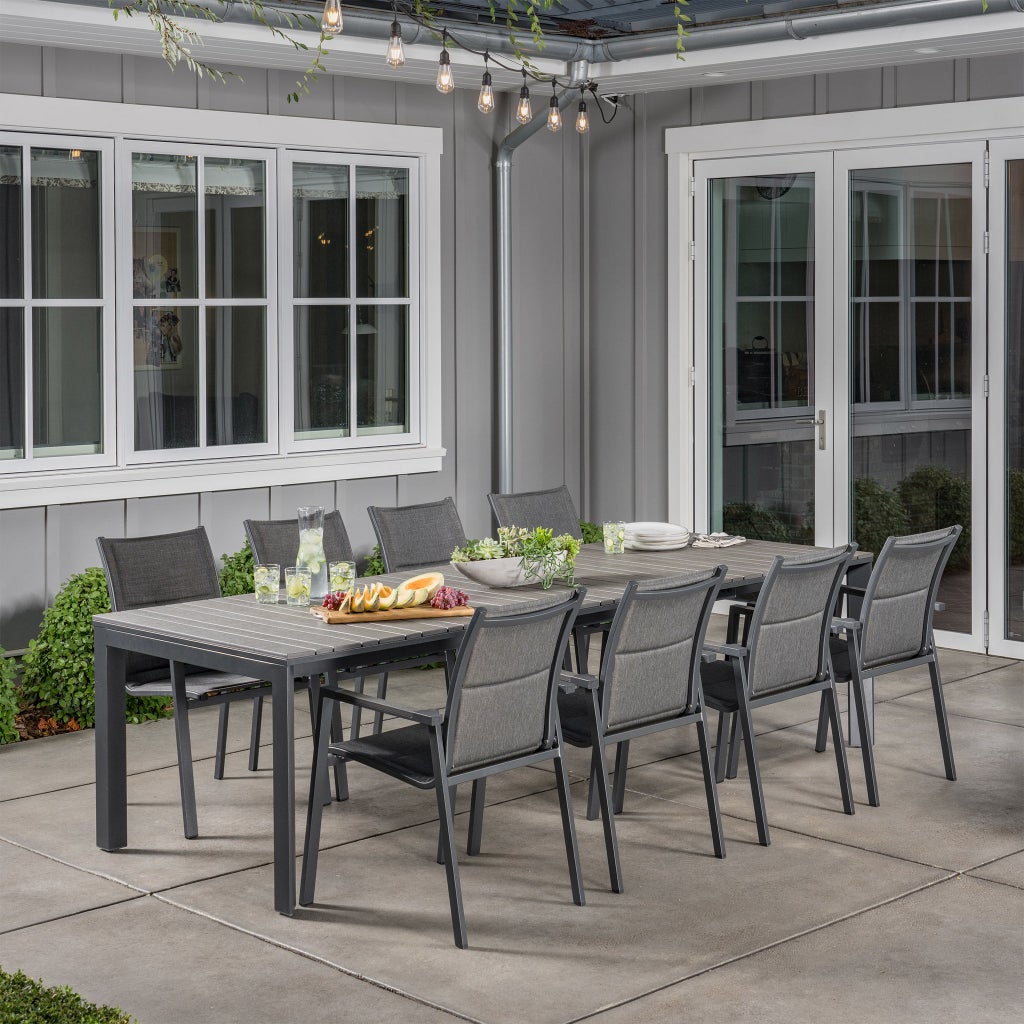 キングウッド SunVilla Dark Forest 9-piece Expanding Outdoor Dining Set with