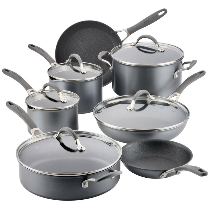 Circulon A1 Series with ScratchDefense Cookware Set, 12 Piece, Graphite ...
