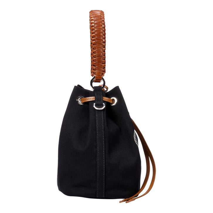 Prada Canvas and Leather Crossbody Bag, Black | Costco
