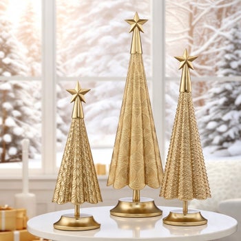 Metal Inspired Holiday Trees, Set of 3