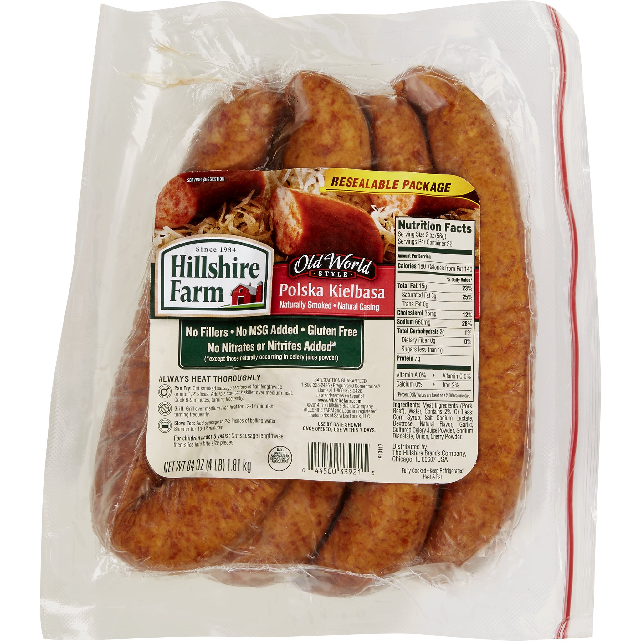 HILLSHIRE FARM POLSKA KIELBASA 4 LBS.