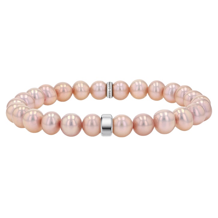 Sheryl Lowe Pink Pearl Beaded Bracelet with Smooth Rondelle Accent
