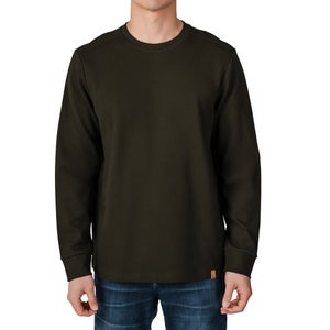 Benetton Men's Long Sleeve Crew Neck Twill Shirt