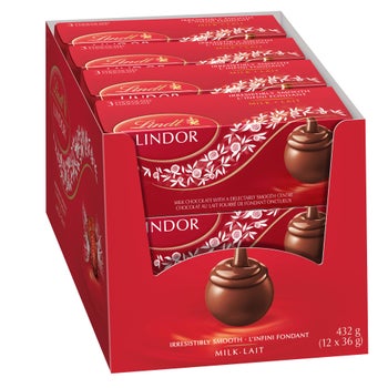 Lindt Lindor Milk Chocolate Truffles Box, 12 × 36 g