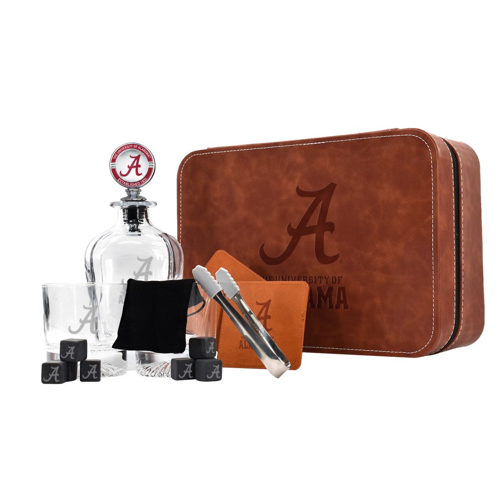 NCAA Decanter Set with Faux Leather Storage Case | Costco