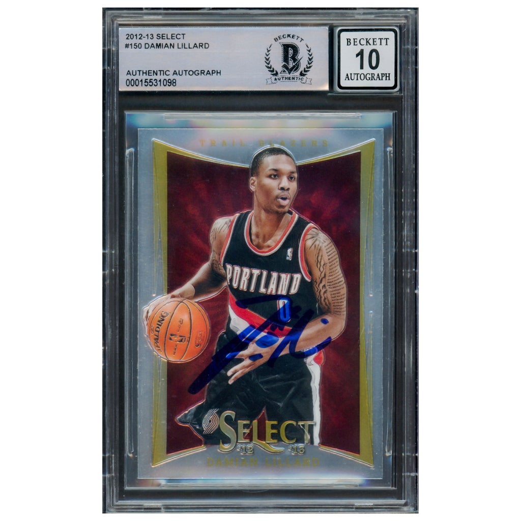 NBA Damian Lillard 12-13 Select RC ルーキー Damian Lillard Autographed 2012-13 Panini Select Rookie Card #150