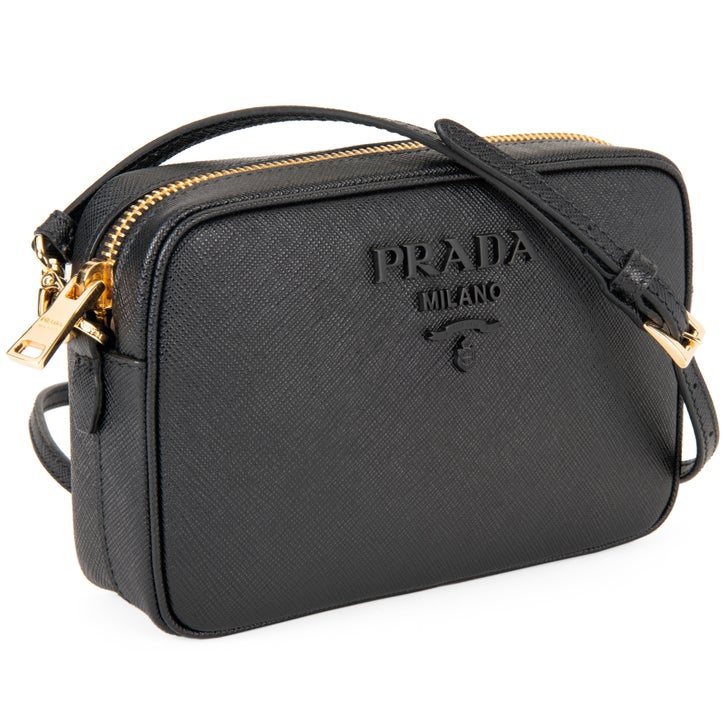 Prada Saffiano Leather Shoulder Bag, Black | Costco