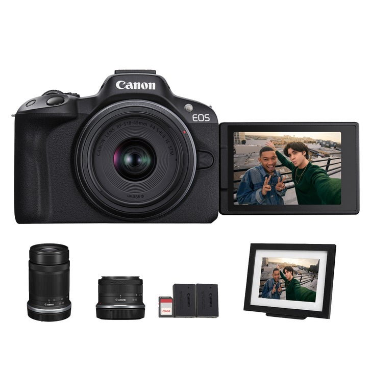 Canon EOS R50 Mirrorless Camera Bundle with 18-45mm & 55-210mm